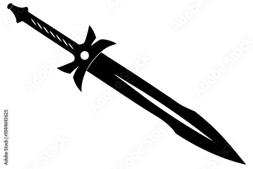 Ancient sword icon, sword silhouette, Sword icon vector
