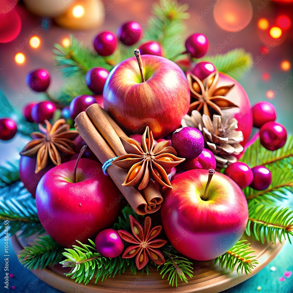 Festive Christmas background with set decorative 3D elements. Greeting template, winter holidays. Merry Christmas and Happy New Year seasonal design. Festive Christmas background with set decorative 3D elements. Greeting template, winter holidays. Merry Christmas and Happy New Year seasonal design.