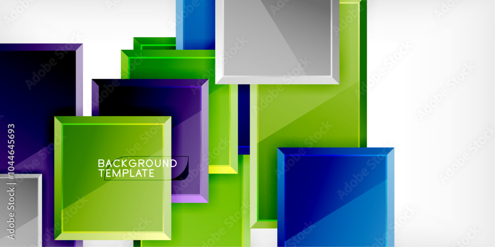 Glass toy style square shapes abstract design. Vector Illustration For Wallpaper, Banner, Background, Card, Book Illustration, landing page Glass toy style square shapes abstract design. Vector Illustration For Wallpaper, Banner, Background, Card, Book Illustration, landing page