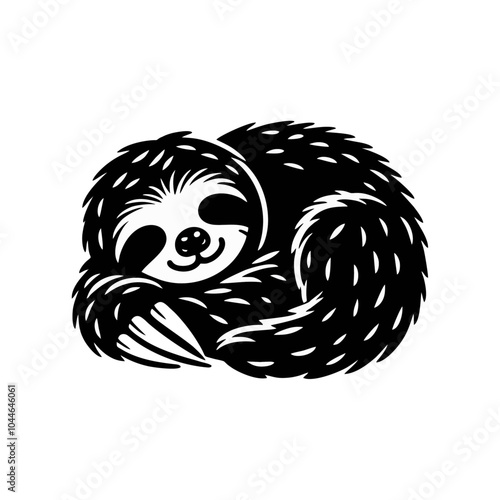 Sloth sleep logo icon design illustration