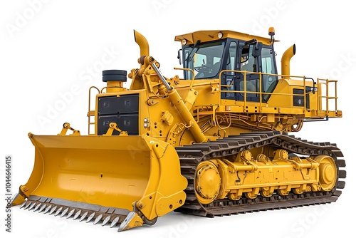 Construction bulldozer isolated on white background