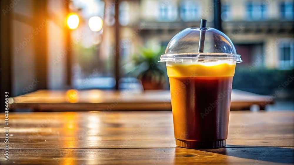 Silhouette of Americano coffee and orange juice Silhouette of Americano coffee and orange juice