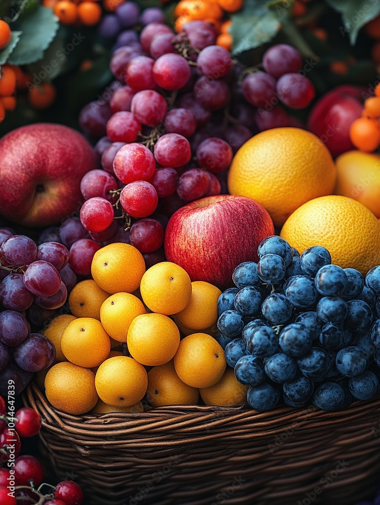 Close-up of Assorted Fruit in a Basket on Thanksgiving Close-up of Assorted Fruit in a Basket on Thanksgiving