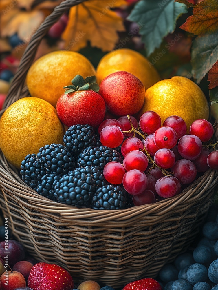 Close-up of Assorted Fruit in a Basket on Thanksgiving Close-up of Assorted Fruit in a Basket on Thanksgiving