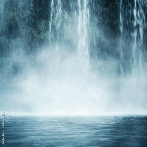 Blurred waterfall background with mist and spray