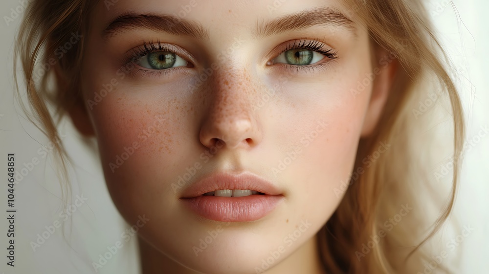 Close-up face of a beautiful woman, pretty face woman with hazel eyes and soft skin Close-up face of a beautiful woman, pretty face woman with hazel eyes and soft skin