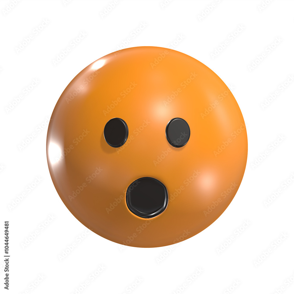 Fototapeta premium Face With Opened Mouth 3D Emoticon Icon