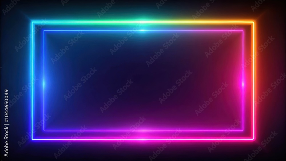 Abstract neon rectangle frame with colorful glow, neon, rectangle, abstract,bright, vibrant, glowing, design, art, background Abstract neon rectangle frame with colorful glow, neon, rectangle, abstract,bright, vibrant, glowing, design, art, background