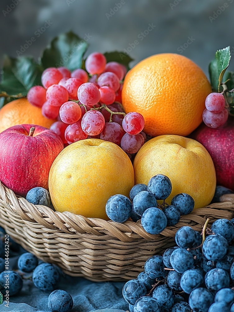 Close-up of Assorted Fruit in a Basket on Thanksgiving Close-up of Assorted Fruit in a Basket on Thanksgiving
