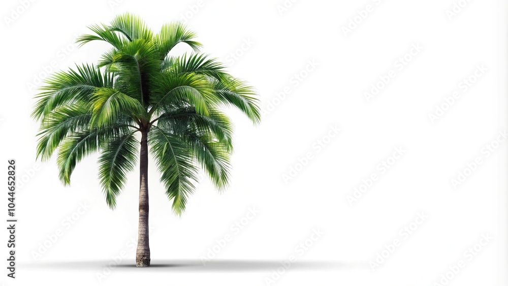 Obraz premium Silhouette of Betel palm tree isolated on white background