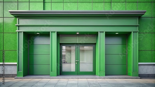 Symmetrical green bank branch