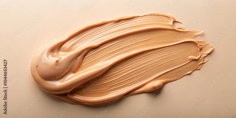 Bb cream smear cosmetic product over beige background. Make up base skin care, foundation Bb cream smear cosmetic product over beige background. Make up base skin care, foundation