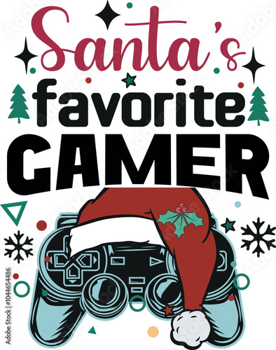 Funny Christmas Santa's Favorite Gamer