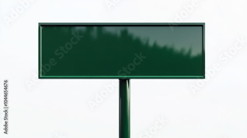 Green color street or city sign empty for mockup isolated on white background