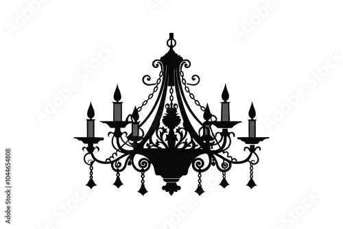 chandelier silhouette black color J.eps