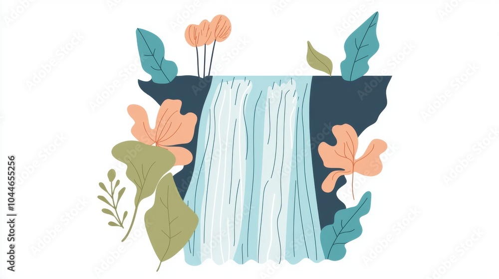 Cascading Serenity: A Tranquil Waterfall in Nature's Embrace Cascading Serenity: A Tranquil Waterfall in Nature's Embrace