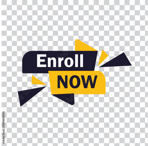 Enroll now Button web template Banner Label enroll now sign icon Vector illustration