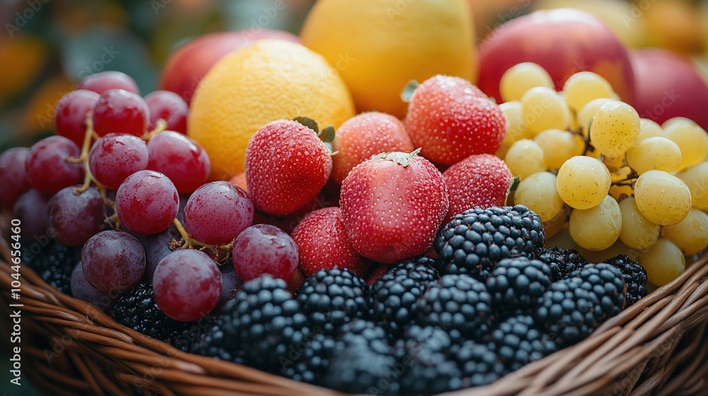 Close-up of Assorted Fruit in a Basket on Thanksgiving
