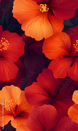 Wallpaper Mural Whimsical Floral and Foliage Designs seamless pattern: Playful Doodles, Geometric Leaves, and Elegant Wildflowers in Bold and Soft Color Palettes. Torontodigital.ca