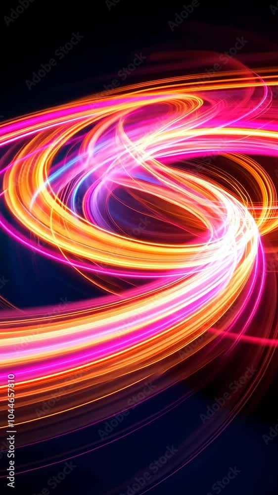 Colorful abstract light trails on a dark background, dynamic motion concept Colorful abstract light trails on a dark background, dynamic motion concept