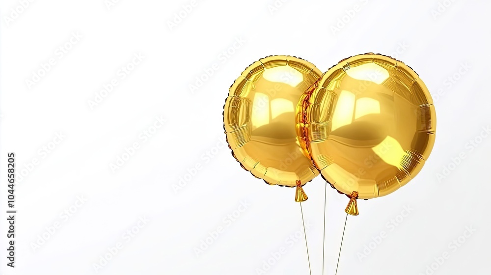 Shiny Gold Balloons Floating in a Cheerful Celebration Generative AI Shiny Gold Balloons Floating in a Cheerful Celebration Generative AI