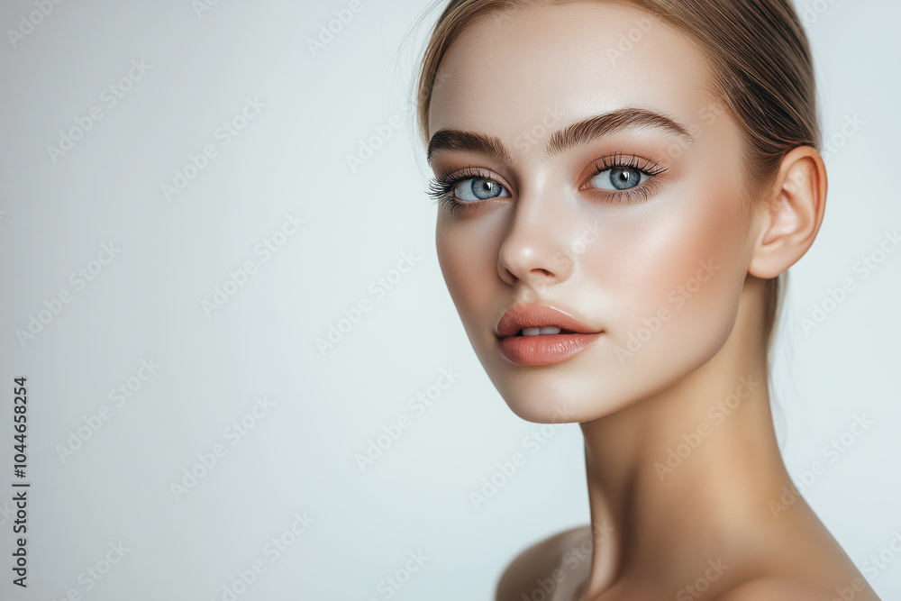 A woman with a powdery face and a blonde hair A woman with a powdery face and a blonde hair