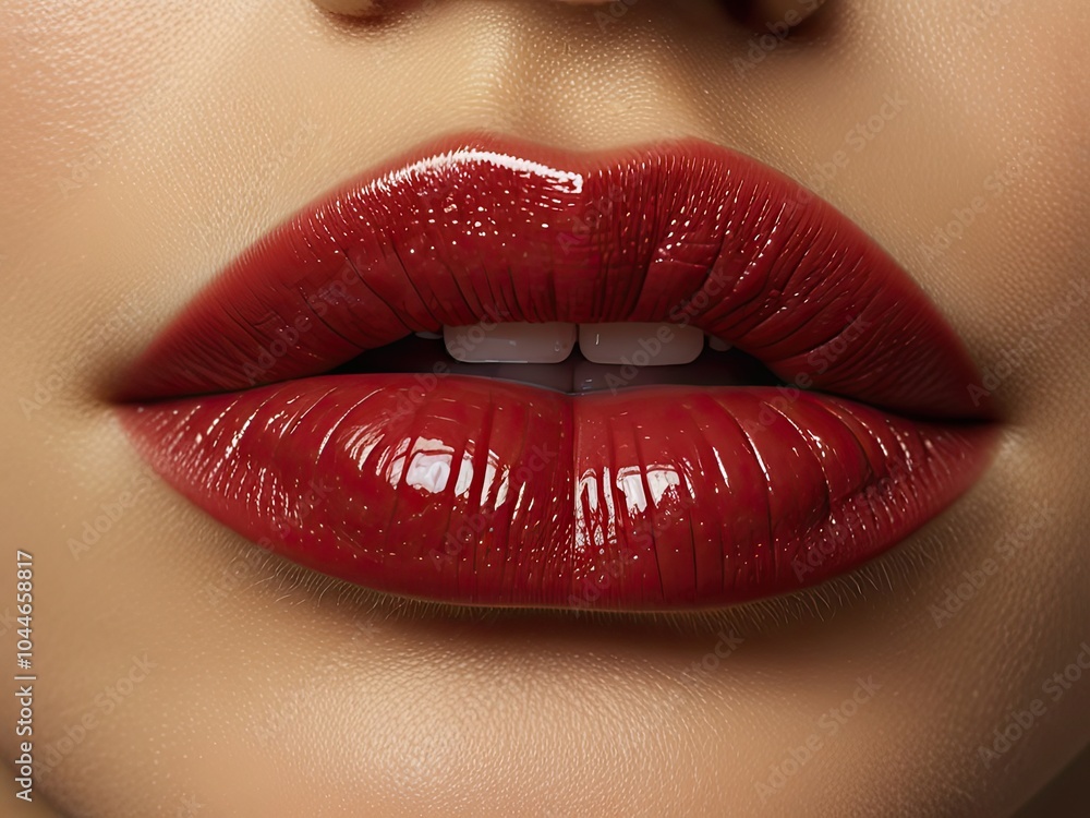 Obraz premium close up lips of GIRL,,close up lips