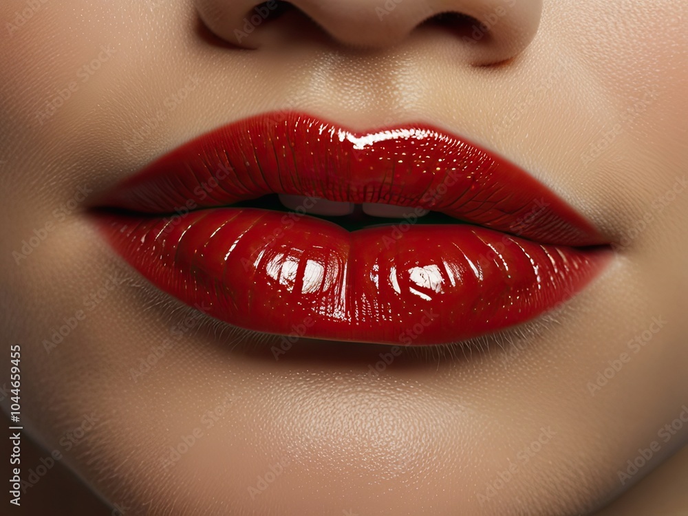 Obraz premium close up lips of GIRL,,close up lips