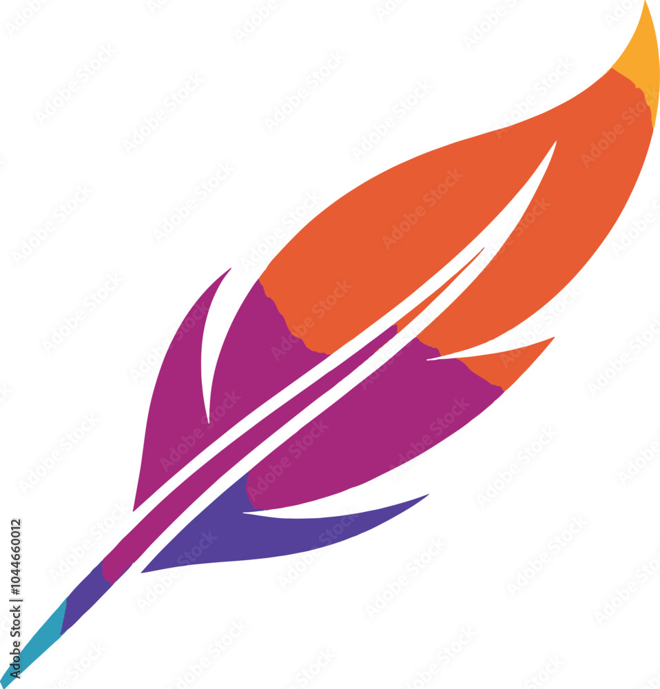Print feather bird pen icon logo Print feather bird pen icon logo
