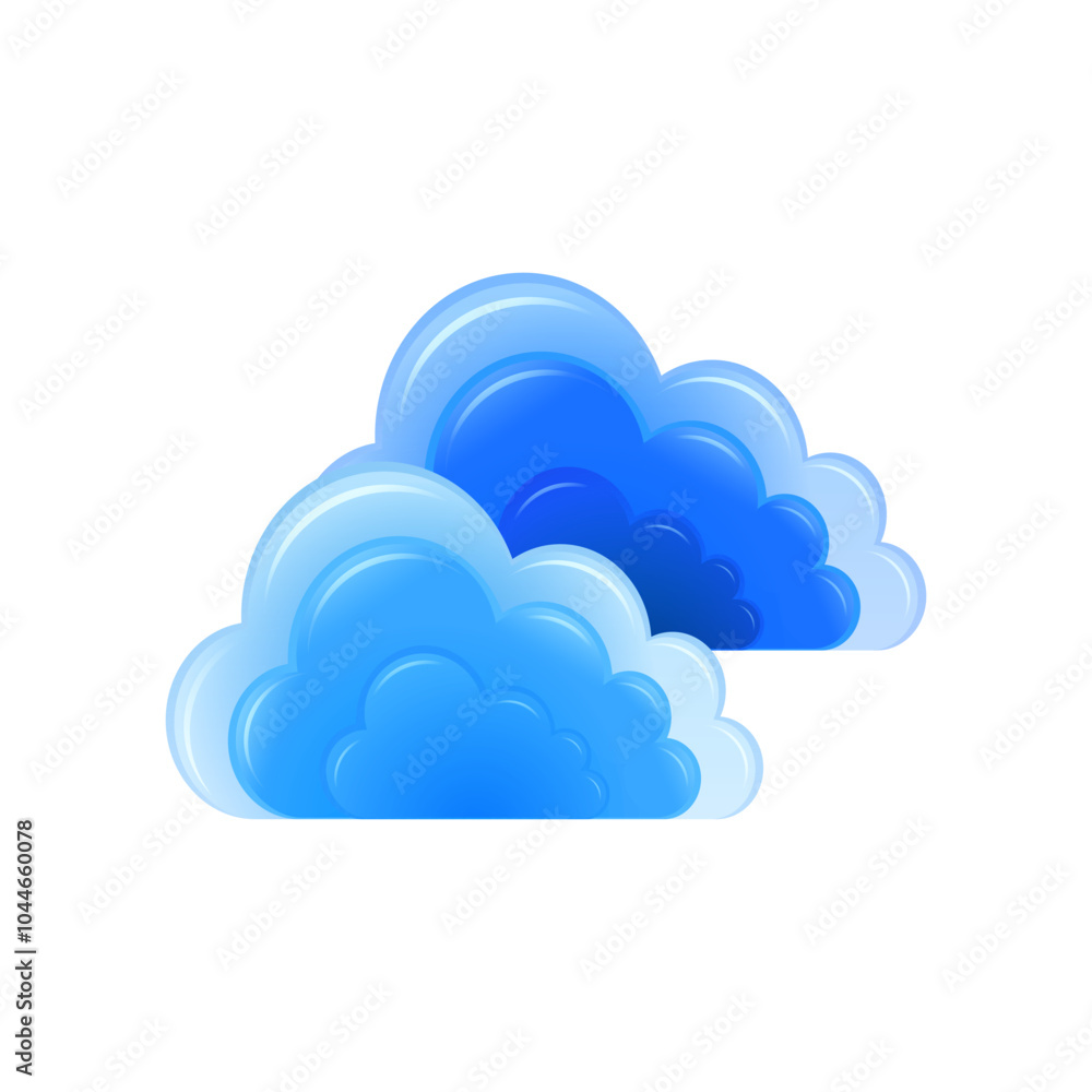 Cumulonimbus clouds or rain clouds, cartoon icon for weather and seasons, on white background. Cumulonimbus clouds or rain clouds, cartoon icon for weather and seasons, on white background.