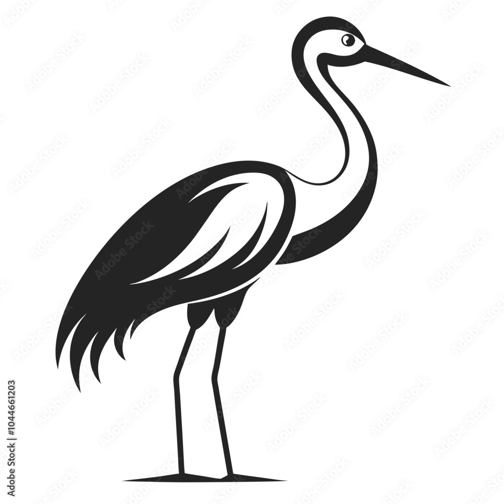 Obraz premium White Stork black Belarus bird silhouette