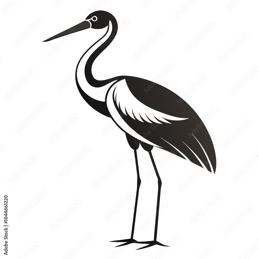 Fototapeta premium White Stork black Belarus bird silhouette