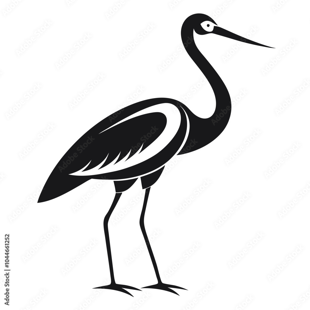 Fototapeta premium White Stork black Belarus bird silhouette