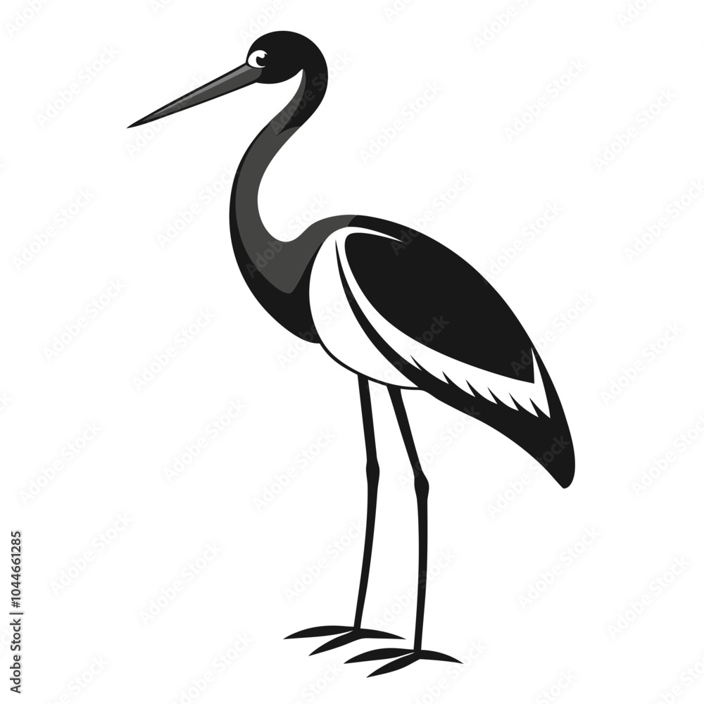 Fototapeta premium White Stork black Belarus bird silhouette