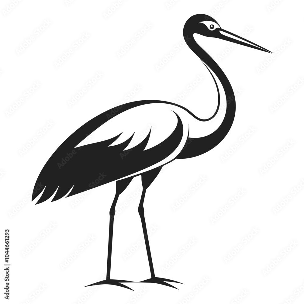 Obraz premium White Stork black Belarus bird silhouette