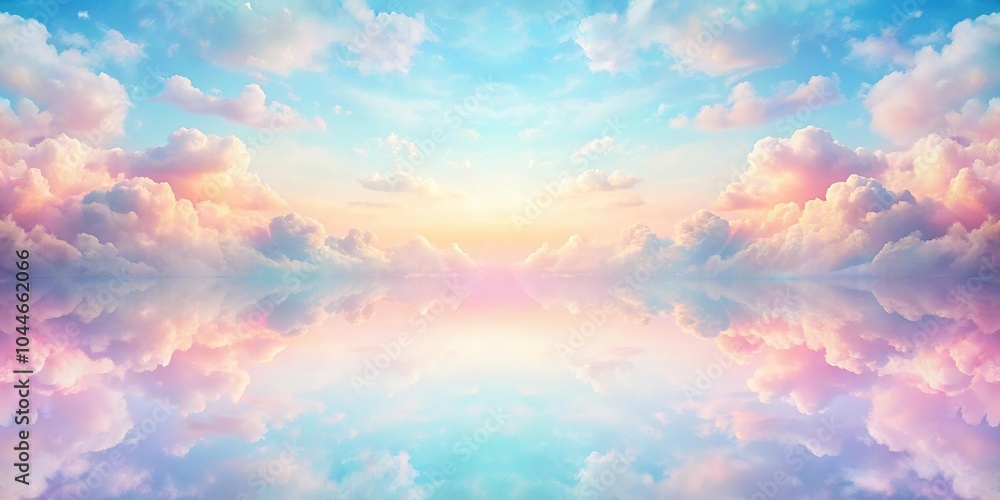 Symmetrical multimedia background with abstract soothing sky and pastel colors Symmetrical multimedia background with abstract soothing sky and pastel colors