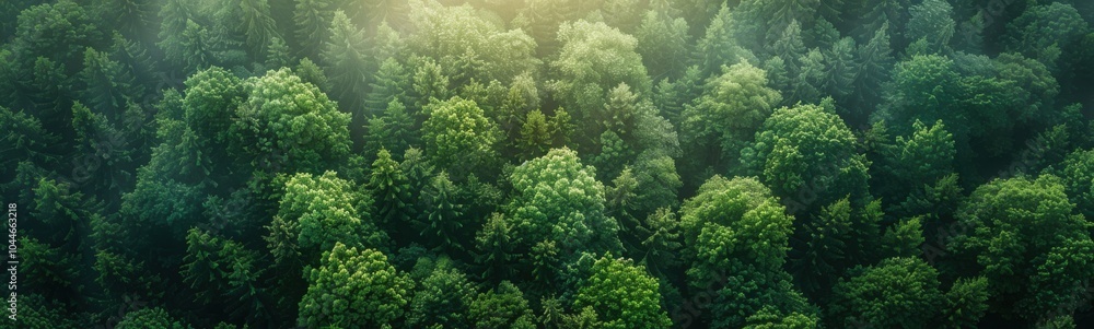 Picture of a forest with many trees in it, nature background, banner, copy space Picture of a forest with many trees in it, nature background, banner, copy space