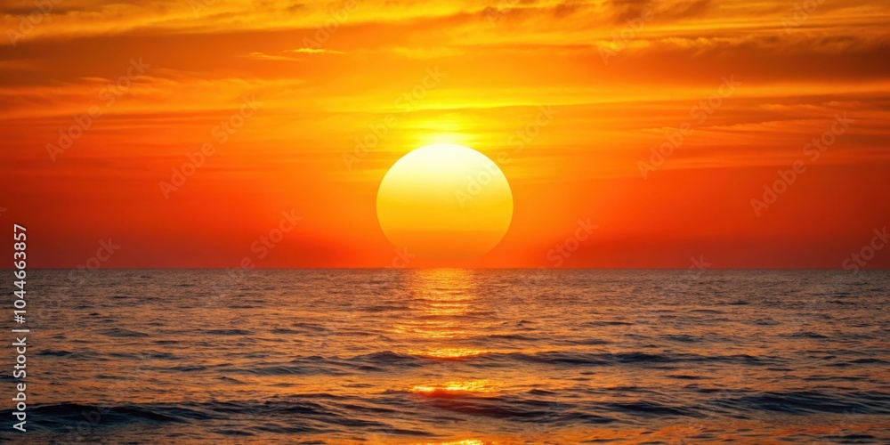 of a large sun setting on the horizon over the sea, Sun, sunset, ocean, horizon, sky, water, nature, summer, scenic of a large sun setting on the horizon over the sea, Sun, sunset, ocean, horizon, sky, water, nature, summer, scenic