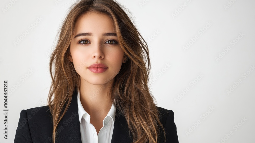 Stylish young businesswoman in a suit captured against a white background High quality image Stylish young businesswoman in a suit captured against a white background High quality image