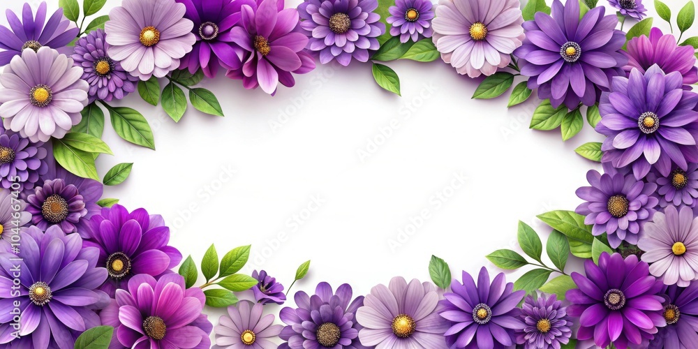 Fototapeta premium Summer floral composition with cut out purple flowers , summer, floral, composition, beautiful, purple, flowers, cut out