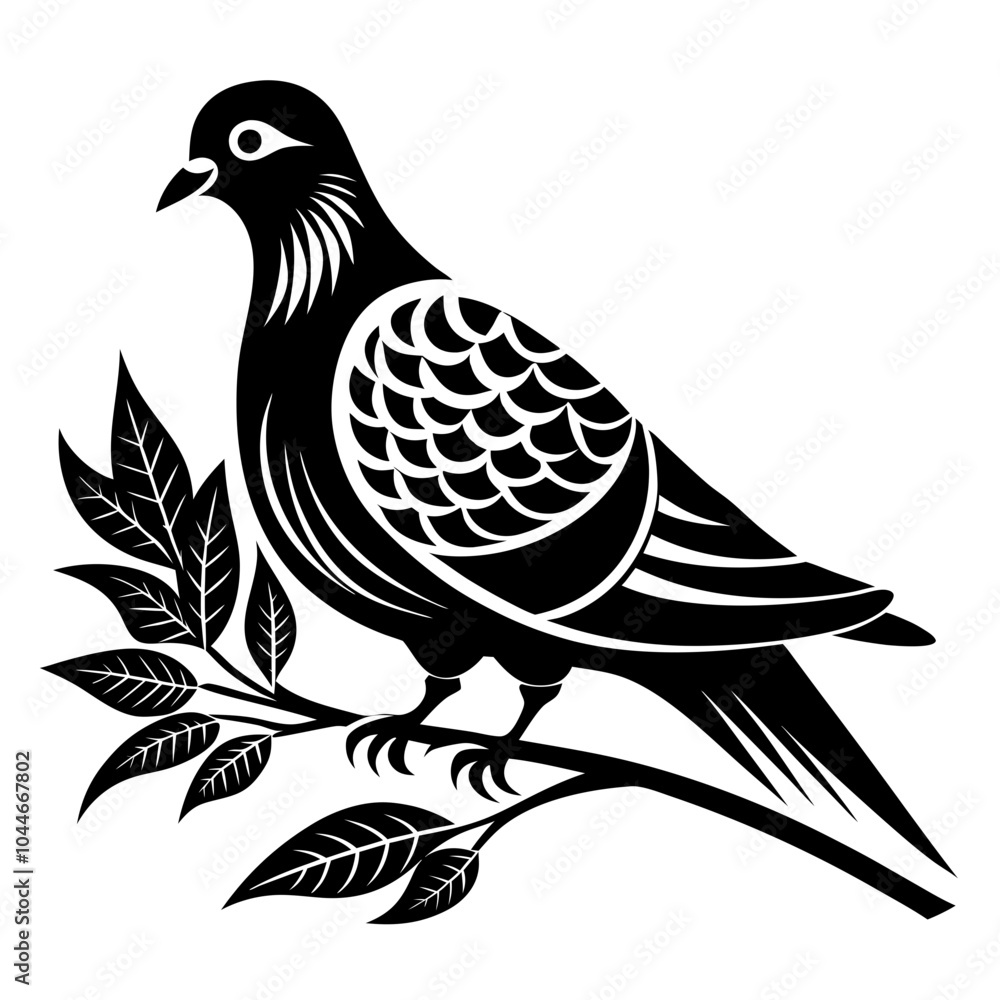 Obraz premium Zenaida dove Anguilla silhouette