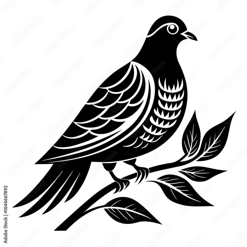 Fototapeta premium Zenaida dove Anguilla silhouette