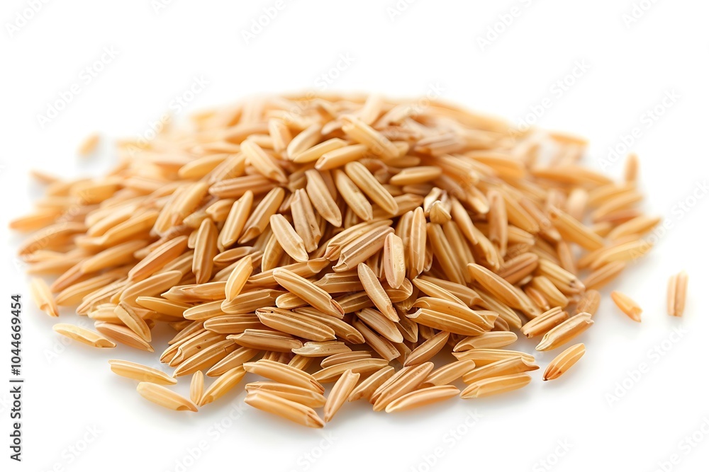 Obraz premium Brown rice isolated on white background