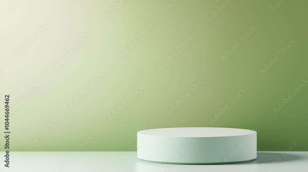Minimalist Green Gradient Cylinder for Product Display Minimalist Green Gradient Cylinder for Product Display