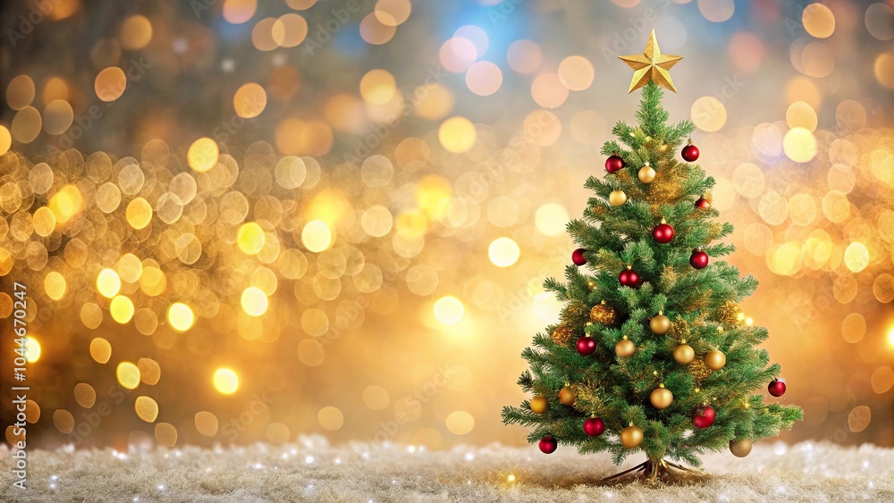 Silhouette of Christmas tree with sparkling bokeh background Silhouette of Christmas tree with sparkling bokeh background