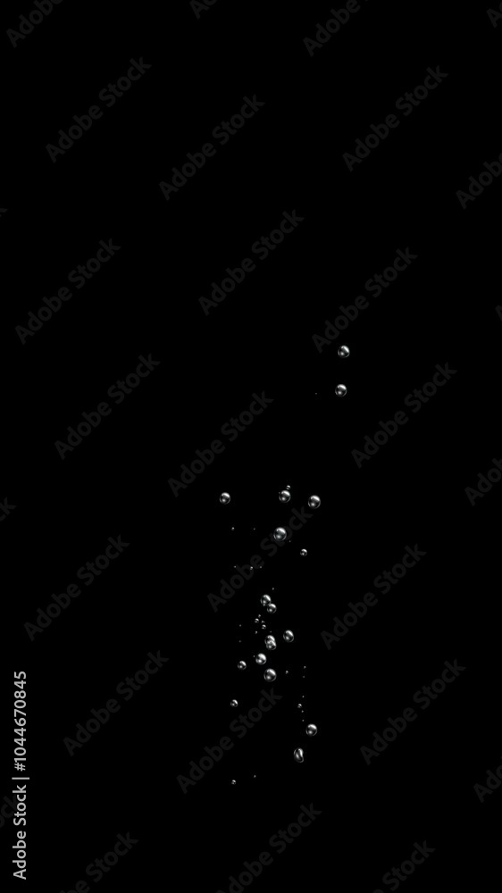 Air bubbles rising under water, on transparent background turbulent motion Air bubbles rising under water, on transparent background turbulent motion