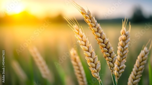 Wheat Fields Swaying Gently in the Golden Evening Light Tranquil Countryside Landscape with Peaceful Pastoral Scenery