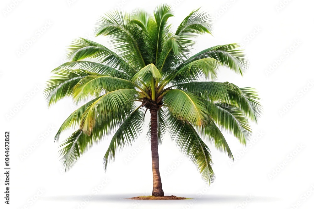 Obraz premium Silhouette of coconut tree on white background