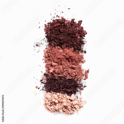 Shimmering eye shadow texture swipes