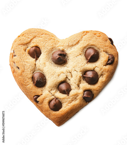 heart-shaped cookie isolated on a white background
